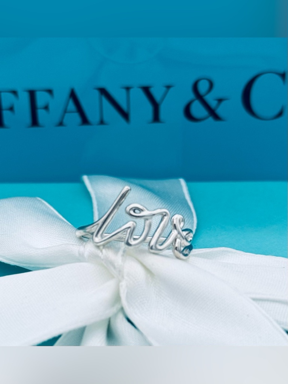 Tiffany & Co.  SS Picasso Graffiti Love Ring Size 8 - Picture 10 of 12